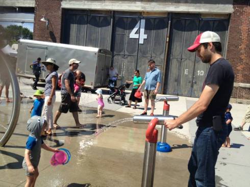 More splash pad madness, this time with Matt manning the spray thingie 