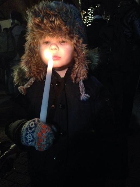 Really into the whole "holding a fiery candle" thing at the Black Lives Matter protest